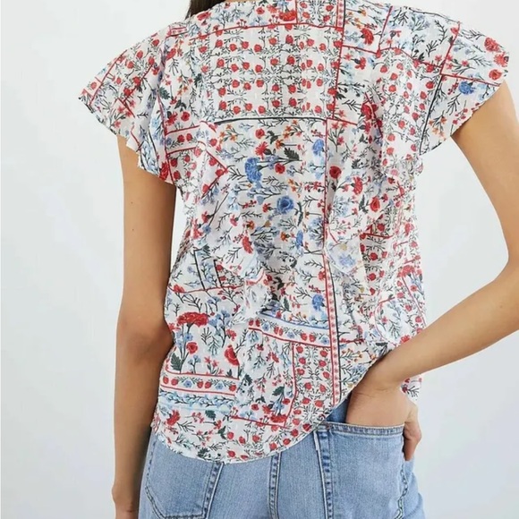 Anthropologie Let Me Be Mixed Print Bandana Top - Picture 3 of 14